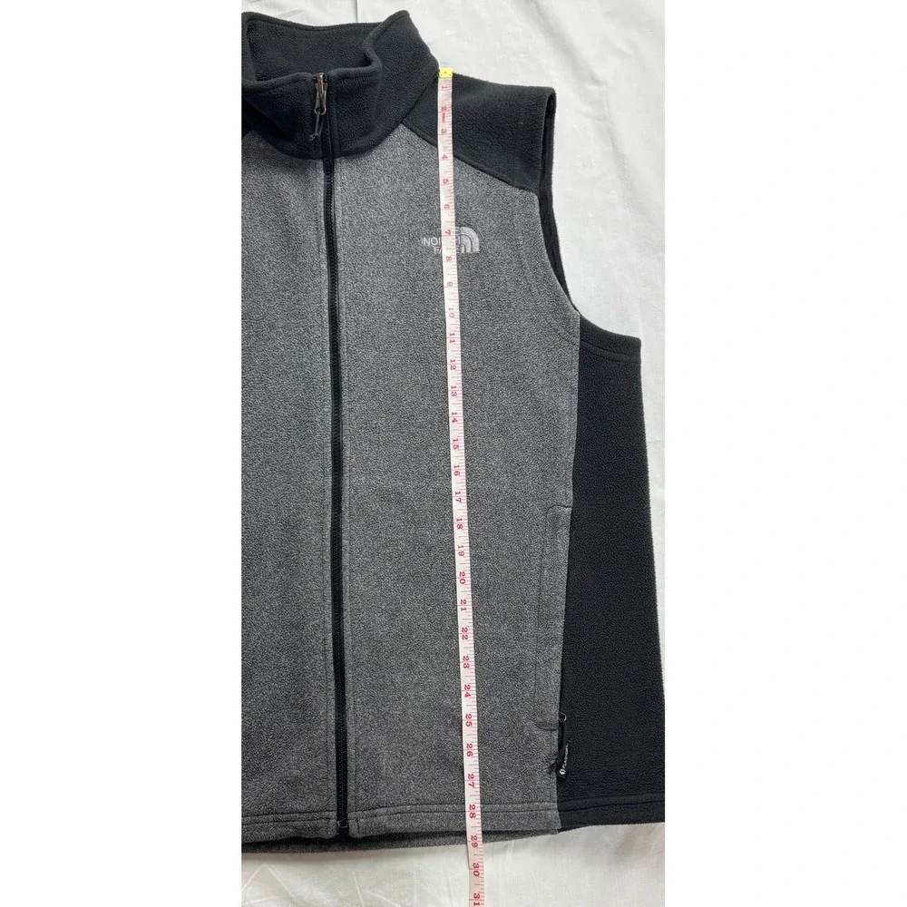 The North Face Mens‎ FlashDry Fleece Vest Gray Black Full Zip Large